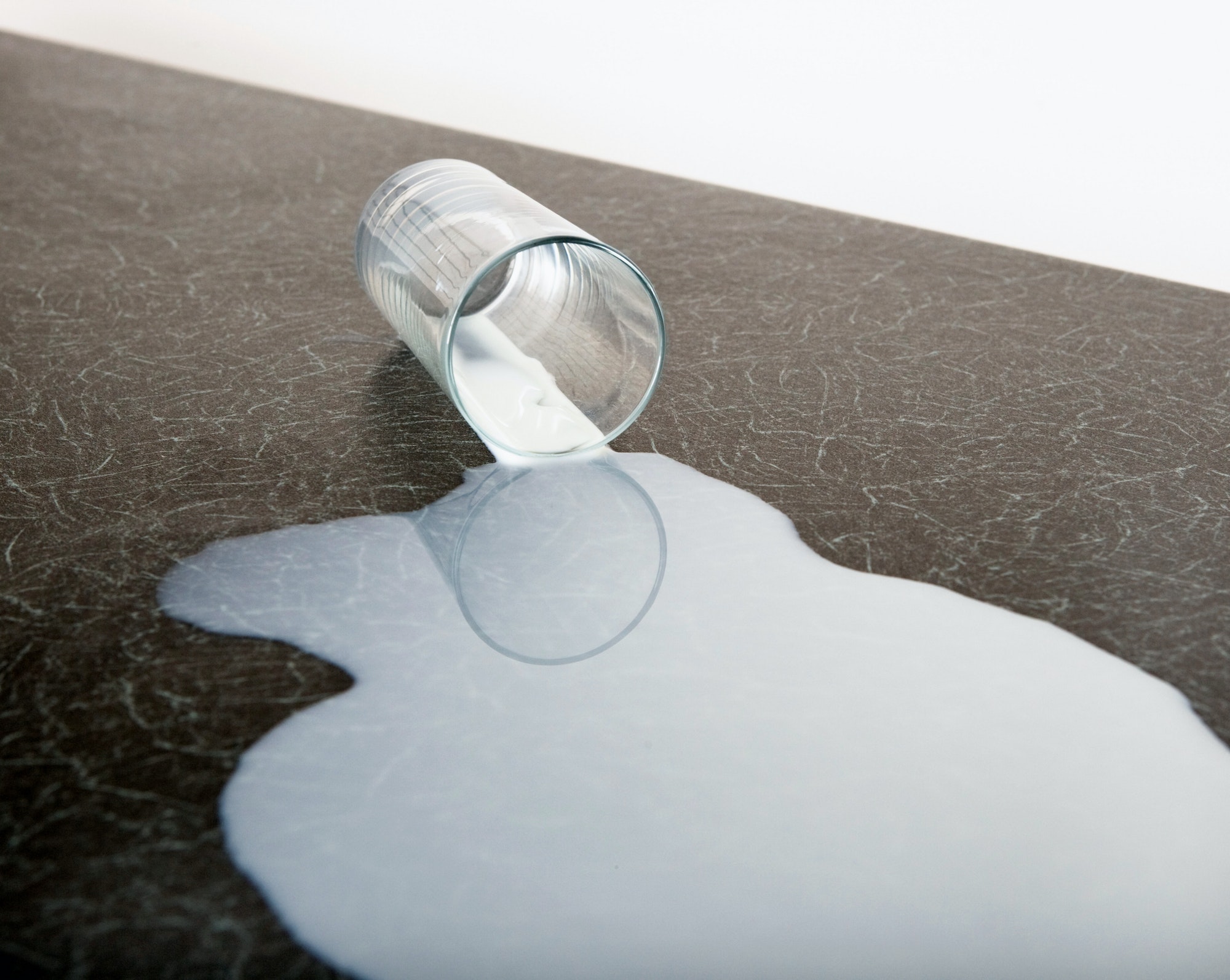 spilt glass of milk